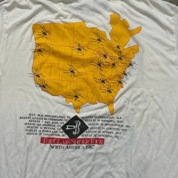 Vintage 80s David Bowie The Glass Spider Tour Concert T-Shirt Size Large - Picture 6 of 6